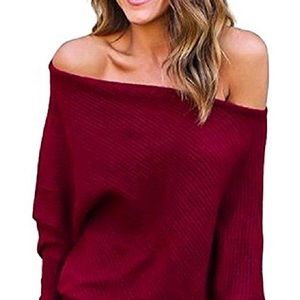 Women’s off shoulder red sweater